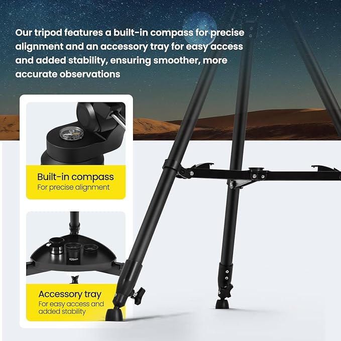 ESAKO Telescope for Adults & Kids, Astronomical Portable 80mm Aperture Beginners Telescope with Phone Adapter, Wireless Remote & Carry Bag