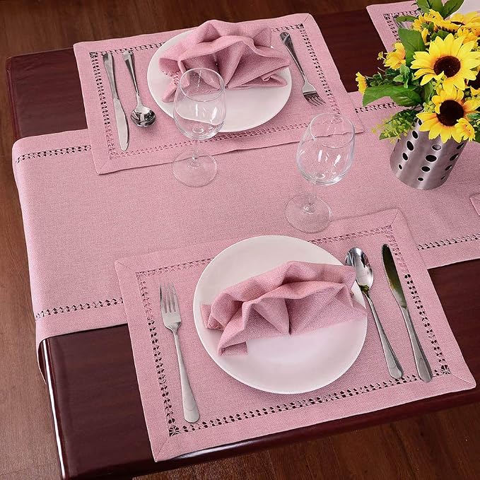 Grelucgo Handcrafted Solid Color Dining Table Runner, Dresser Scarf, - Image 3