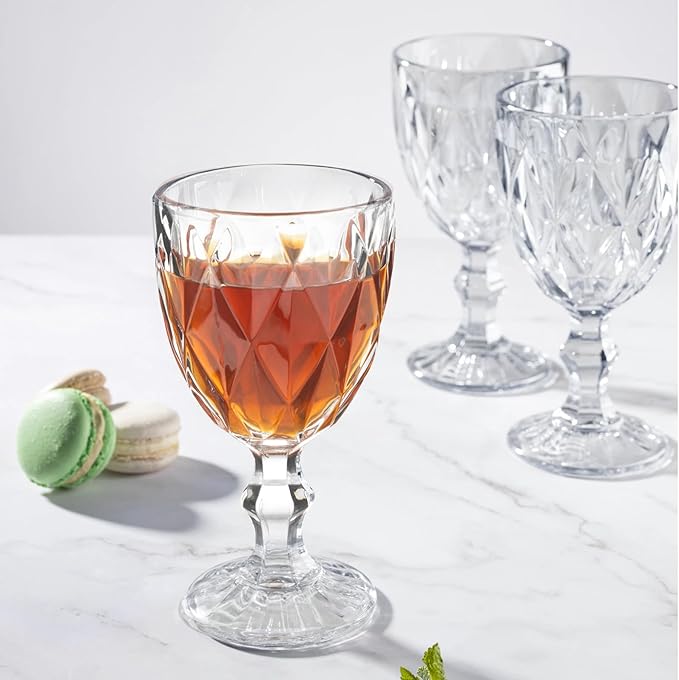 48 Pack Vintage Wine Glasses, Plastic Reusable 12 Ounce Colored Water Goblets - Image 2