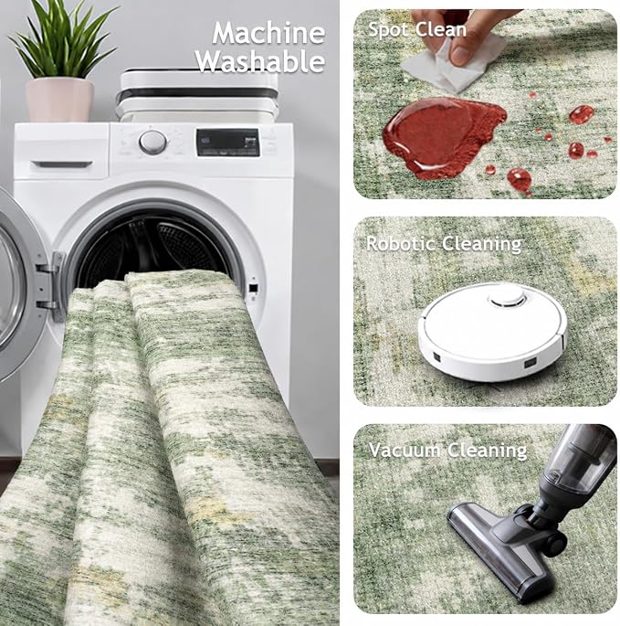 2x5 Washable Runner Rugs，Modern Abstract Rug Runner, Ultra-Thin Kitchen Runner - Image 4