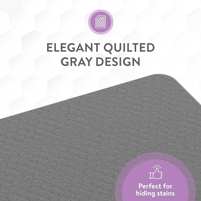 Inspire Underpads | Stain Hiding Gray Reusable Incontinence Bed Pads | Waterproof Mattress Pad | for Adults Babies and Dogs (34 X 52)