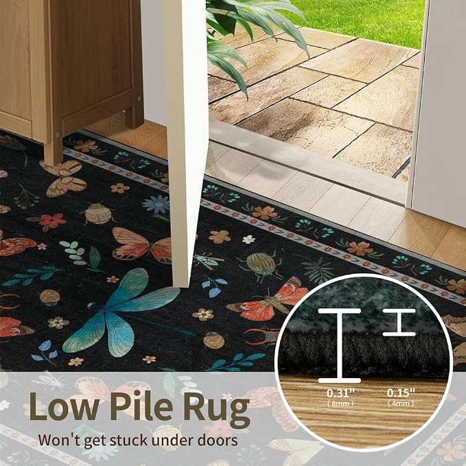 Rugxara 2x6 Floral Runner Rug, Washable Runners - Image 6