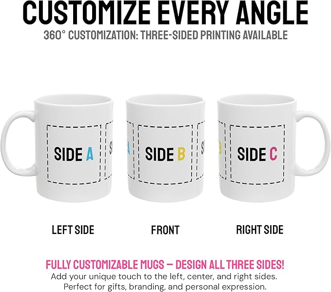 Personalized Coffee Mug – Custom Photo, Text, or Logo Ceramic Mug Tea Cup | Taza Personalizada with Picture or Message | Customized Gift Idea for Men & Women, Mom, Dad, Friends - White/Yellow | 15oz