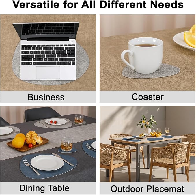 Faux Leather Placemats Set of 4, Dual Sided - Image 6