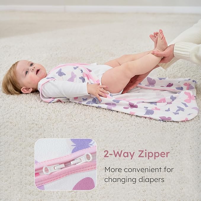 Yoofoss Baby Sleep Sack 12-18 Months Baby Wearable Blanket 100% Cotton 2-Way Zipper TOG 0.5 Toddler Sleeping Sack 3 Pack, Lightweight Sleep Sacks for Babies(Large)
