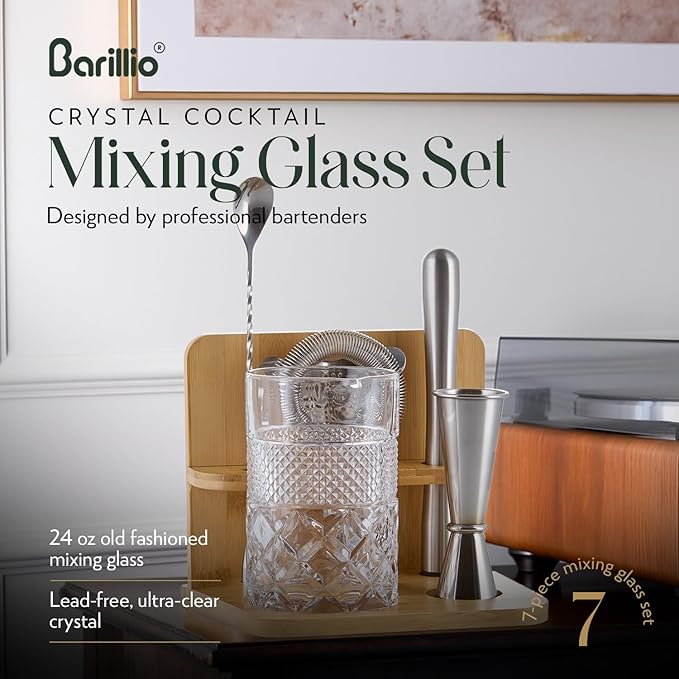 Barillio 24 Oz Crystal Cocktail Mixing Glass - Image 2