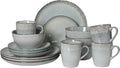 Gibson Elite Jasper 16 Piece Plates and Bowls Reactive Glaze Dishes Stoneware by GibsonHomewares