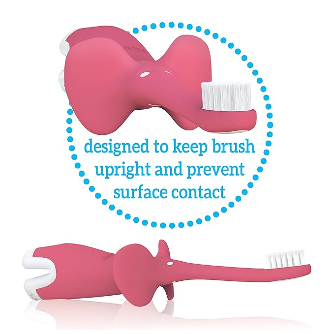 Dr. Brown's Infant-to-Toddler Toothbrush, Elephant, Pink, 0-3 Years