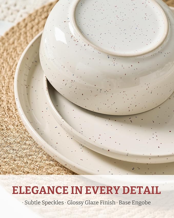 famiware Milkyway 33 oz Pasta Bowls Set of 6, Creamy White | Double Reactive - Image 4