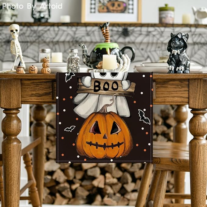 Artoid Mode 210 GSM Halloween Table Runner 13x72 Inch Home Party Decor | Polka - Image 2