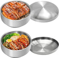 Stainless Steel Rice Bowl with Lid, by Aynaxcol