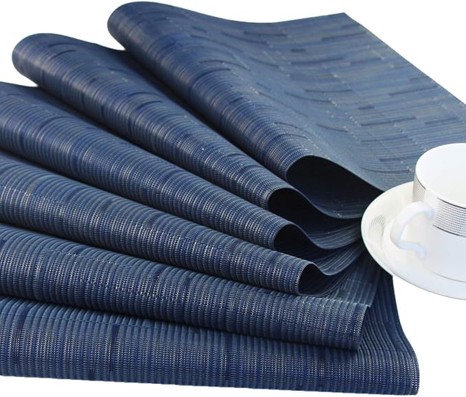 PIGCHCY Plastic Placemats, Washable Durable Vinyl Woven Table Mats, Elegant - Image 4