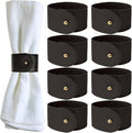 Luxury Leather Napkin Rings Set of 8, Morgan Faux style, Modern Cuff Design by Homewear