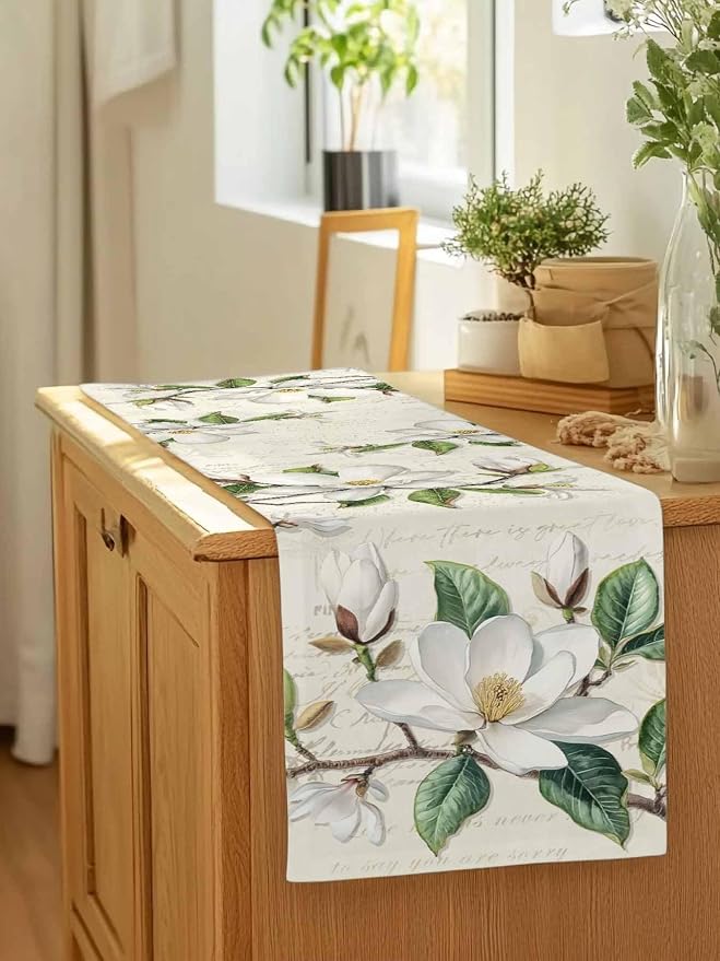 Vintage Floral Spring Table Runners 90 Inches Long, Rustic Botanical Table - Image 7