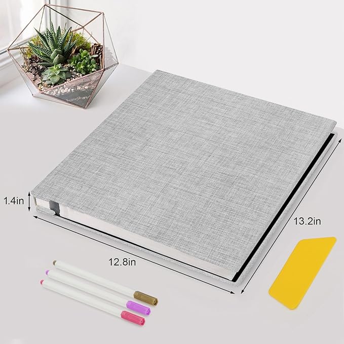 Zesthouse Large 18In Photo Album Self Adhesive 60 Pages, Scrapbook Albums with Sticky Page Holds 10x12 & 8x10 & 5X7 & 4x6 Pictures, DIY Photo Book Ideal Gift for Family Wedding Baby