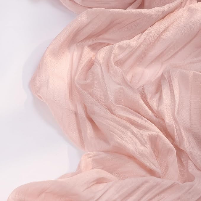 DeZerlor Dusty Pink Cheesecloth Table Runners 10 Pack Summer Boho Runners | - Image 3