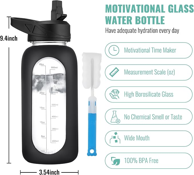 CIVAGO 32 oz Glass Water Bottle - Image 4