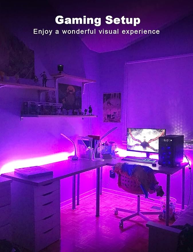 DAYBETTER Smart RGB Led Strip Lights, 100ft Led Lights for Bedroom with App Control, Multicolor Changing Led Light Strips Apply for Home Decor, Living Room, Kitchen, Home Party Decoration