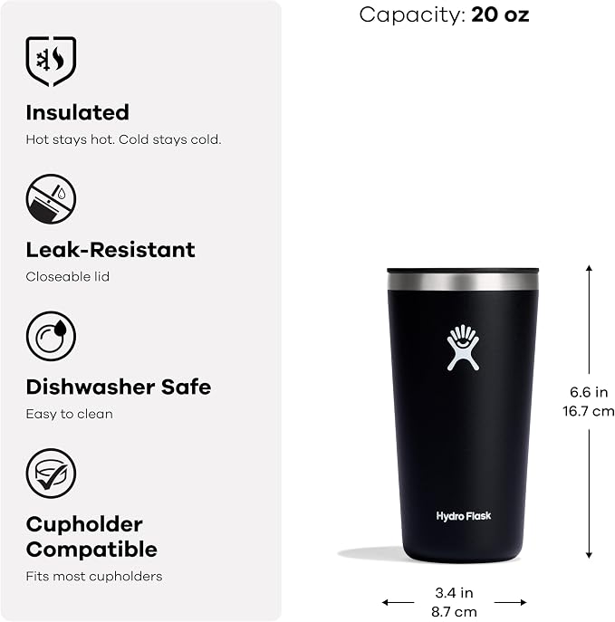 Hydro Flask All Around Tumbler Press-in Lid, Insulated Travel Mug, Stainless - Image 7