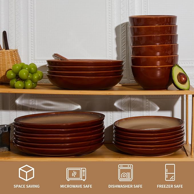 Stoneware Dinnerware Set Service - Image 6