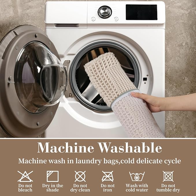 RESARE Waffle Bathroom Runner Rugs, Super Absorbent Bath Mat Non Slip Washable - Image 6