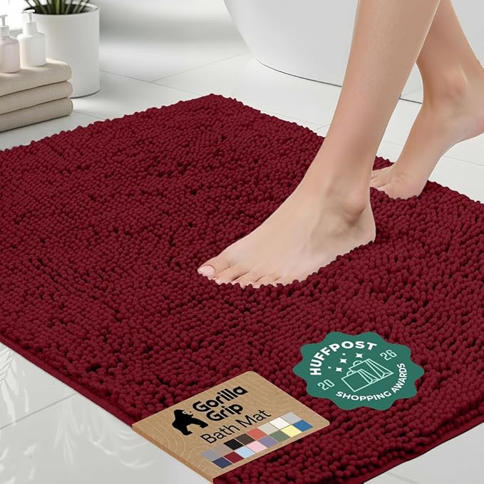 GORILLA GRIP Bath Rug Mat 48x24, Soft Absorbent Chenille, Quick Dry Microfiber by Unknown