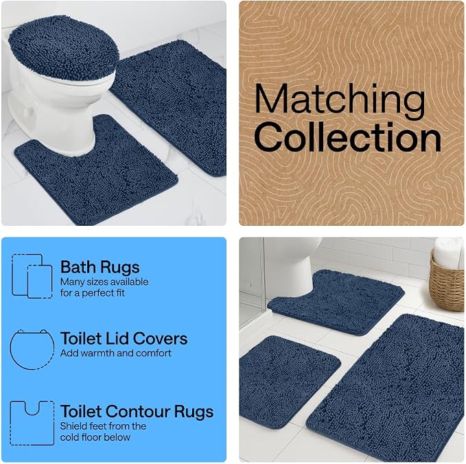 GORILLA GRIP Bath Rug Mat 44x26, Soft Absorbent Chenille, Quick Dry Microfiber - Image 8