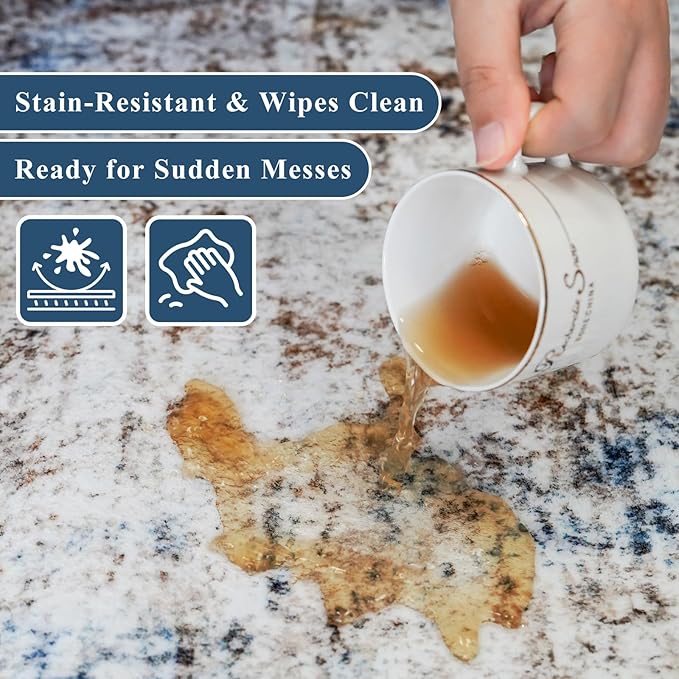 ZHXXUJ Washable 6x6 Square Area Rug – Non Slip Modern Abstract - Image 7