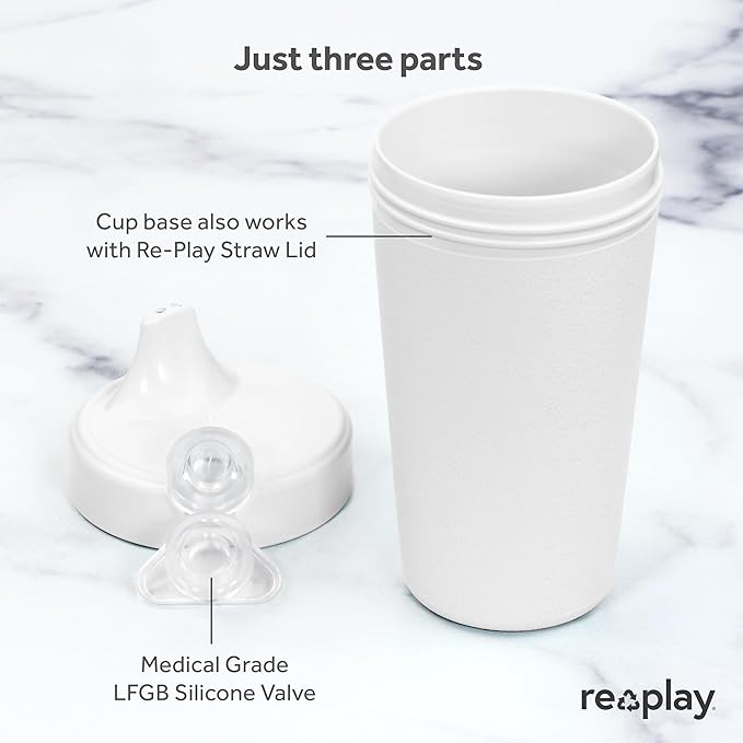 Re-Play Sippy Cups for Toddlers - 10 Oz. Reusable Spill Proof Cups for Kids, Dishwasher/Microwave Safe - Made in USA - Set of 3-3.13" x 6.25" - Fresh