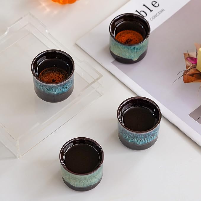 Espresso Cups Set of 2, Ceramic Espresso Cups, Expresso Shots Cups, 2.5oz Tea - Image 5