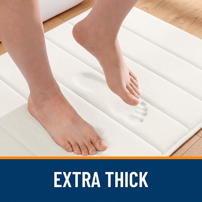 OLANLY Memory Foam Bath Mat 40x32, Super Soft Absorbent Bathroom Rugs, Quick Dry - Image 6