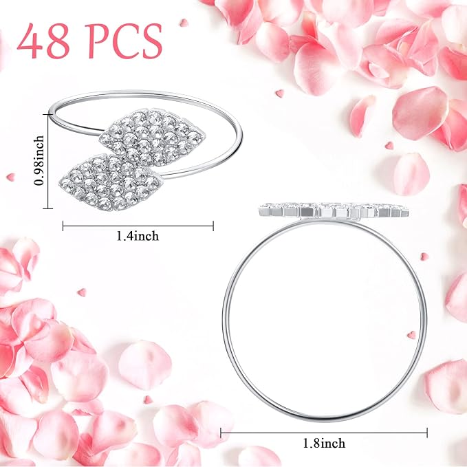 Hotop 72 Pcs Silver Napkin Rings Set - Image 7