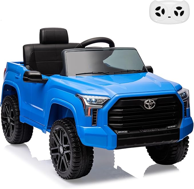 Electric Car for Kids, Licensed Toyota Tundra 12V Electric Truck, Off-Road Kids Pickup Car w/Remote, Spring Suspension & 3 Speeds, LED Headlights, Ride-On Toys for Boys/Girls