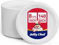 8.37 inch Disposable Paper Plates 140 Count, Heavy Duty Paper Plates by JOLLYCHEF