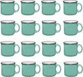 Set of 16 Ceramic Campfire Mugs – 15 Oz, Teal – Coffee & Tea Cups by GiftsbyDesign