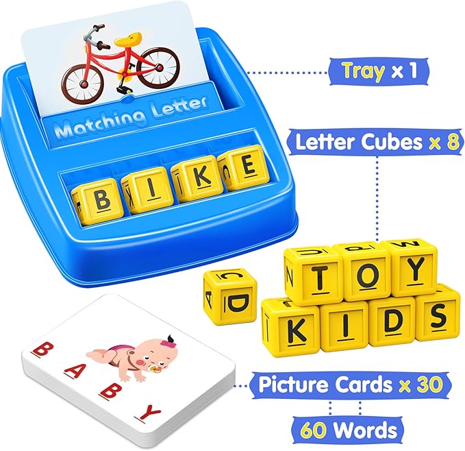 Educational Toys for 3 4 5 Year Old Boys Gift, Matching Letter Game Preschool ABC Learning Toys for Kids Ages 4-8 Years, Christmas Birthday Gifts for 3-6 Year Old Boys Toddler Toys Age 2-4