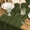 Artoid Mode Boho Cheesecloth Gauze Olive Green Wedding Table Runner, 160 Inch by ArtoidMode