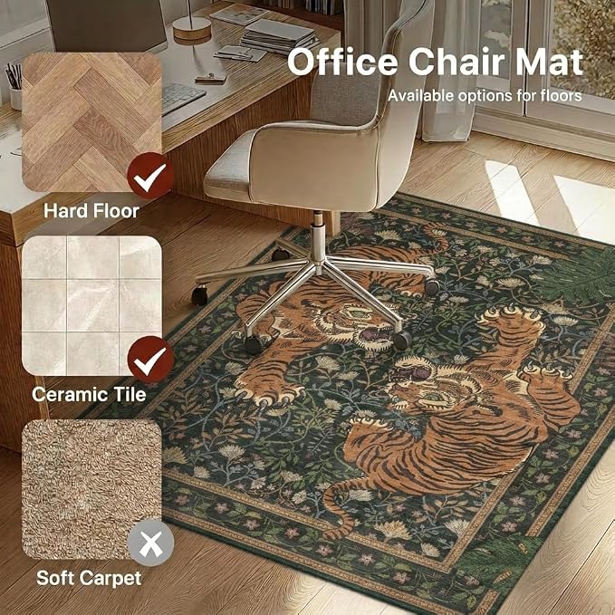48"x60" Office Chair Mat for Hardwood Tile Floor, Under Desk Carpet Protector - Image 3