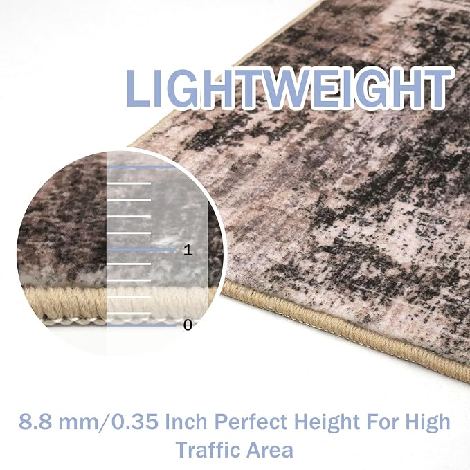 IOHOUZE Abstract Round Area Rug 8 Ft Washable Circle Rugs Large Round Rug Non - Image 4