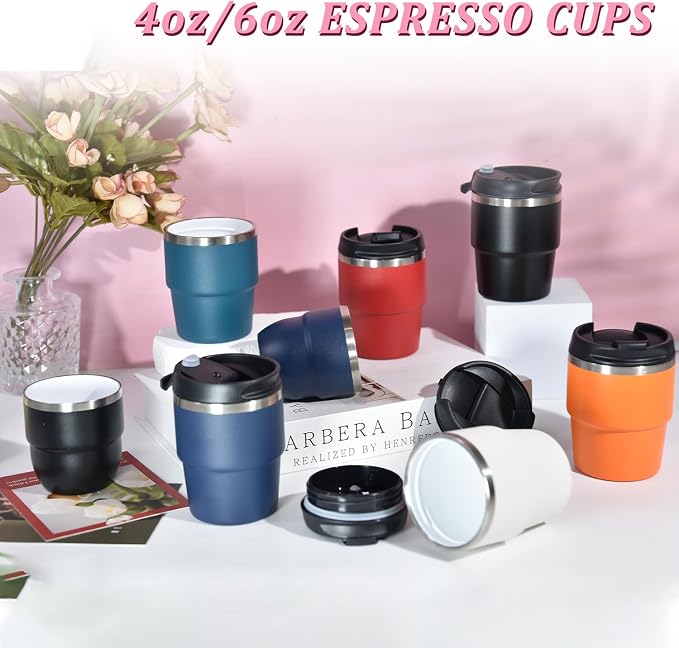CHLJAR Espresso Cups, 4oz Insulated Espresso Cup Set of 2, Espresso Shot Cups - Image 4