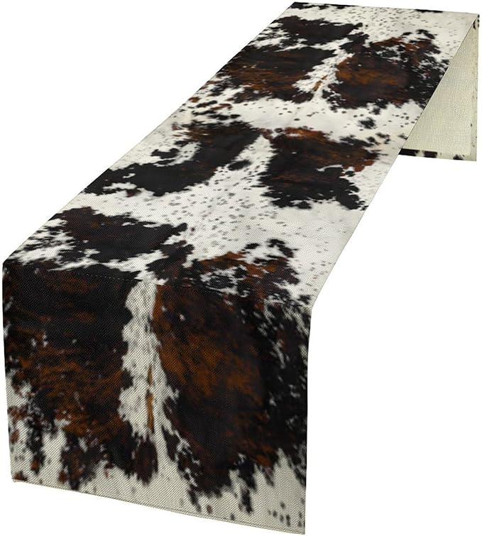 Cow Print Table Runner, 13x90 Inch by Yearn+Jear