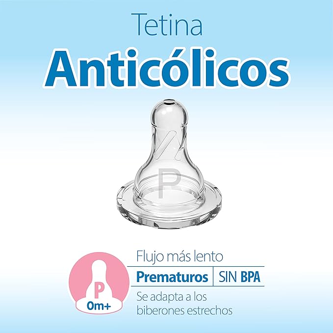 Dr. Brown's Natural Flow Anti-Colic Options+ Narrow Baby Bottle, 2 oz/60 mL, with Preemie Flow Nipple, 0m+, 4 Pack