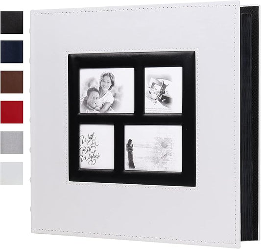 RECUTMS Photo Album Self Adhesive, Magnetic Self-Stick 60 Page Scrapbook Photo Album Black Inner Page for Family Wedding Baby Birthday Christmas Anniversary Holds 3x5 4x6 5x7 6x8 8x10 Photos