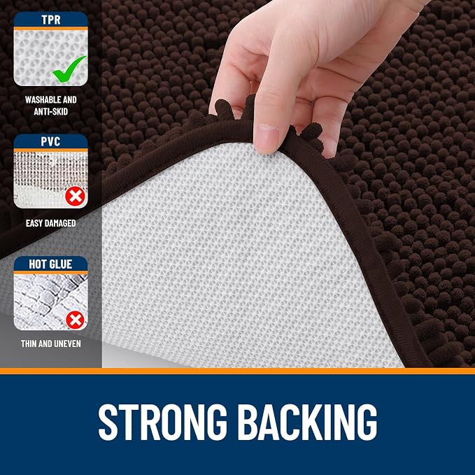 OLANLY Large Bathroom Rugs 45x27, Extra Soft Absorbent Chenille Bath Rugs - Image 6