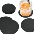 Set of 8 Morgan Faux Leather 4 Inch Round Coasters, Heat & Water Absorbent by Homewear
