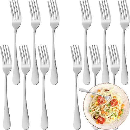 16 Piece Dinner Forks Set, Food-Grade Stainless Steel Forks Silverware by WISKEMA