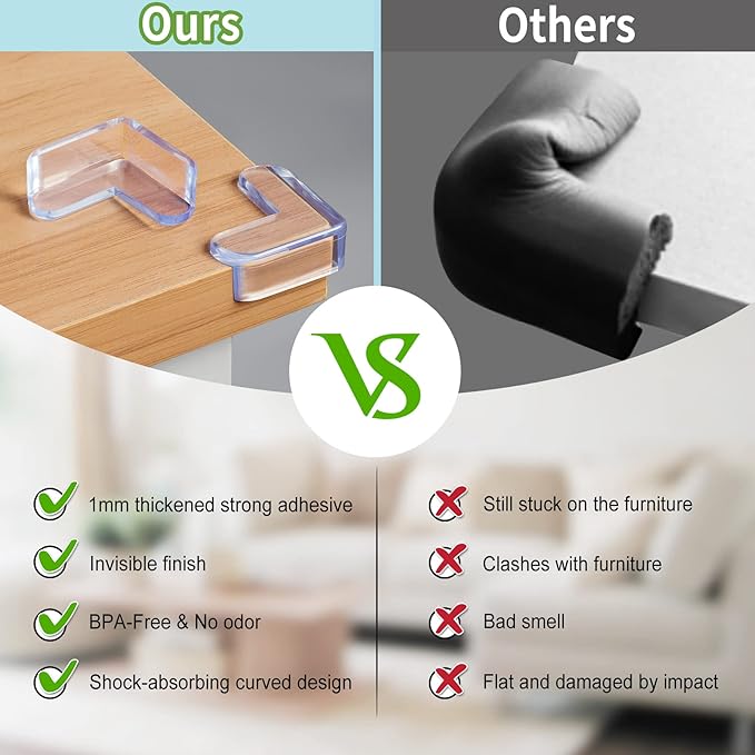 12 Pack Corner Protector for Baby: Baby Proofing Safety Corner Clear Furniture Tablet Corner Protection| Protectors Guards, Baby Proof Bumper & Cushion to Cover Sharp Furniture & Table Edges(L Shape)