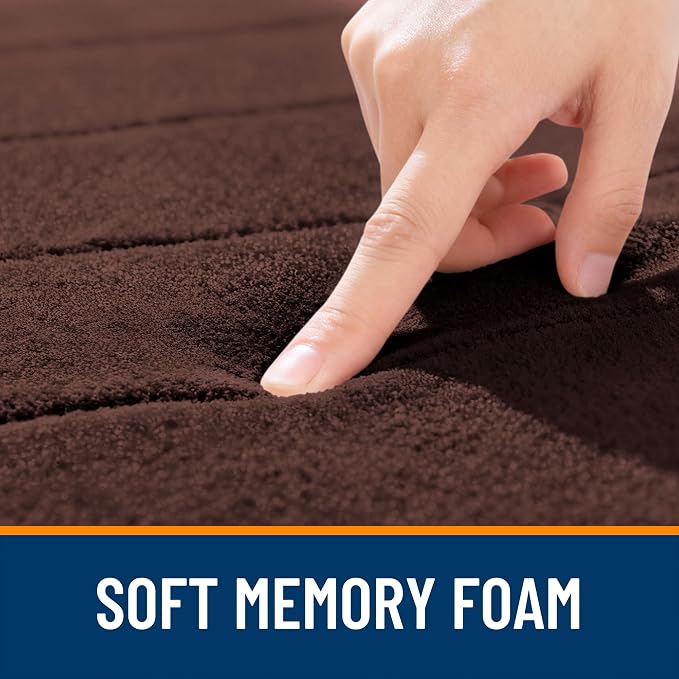OLANLY Memory Foam Bath Mat 35x16, Super Soft Absorbent Bathroom Rugs, Quick Dry - Image 5