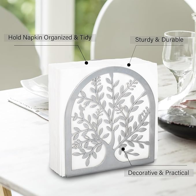 Napkin Holder for Tables, Tree of Life Design Modern Metal Napkin Holder for - Image 5