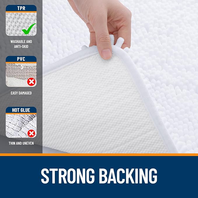 OLANLY Bathroom Runner Rugs 59x24, Extra Soft Absorbent Chenille Bath Rugs - Image 6